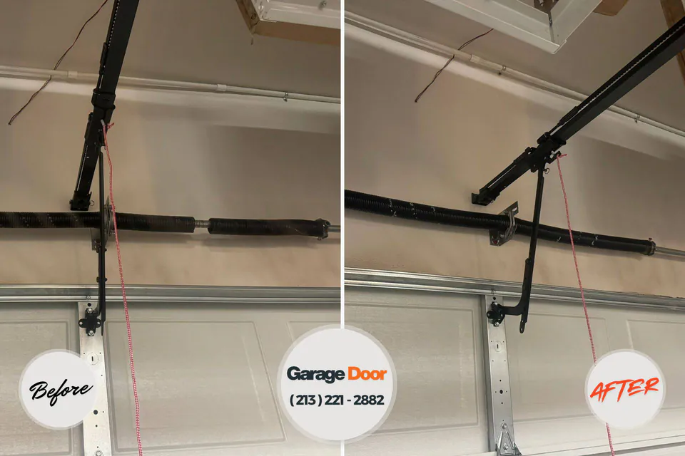 Before and after: garage door repair Hampshire, IL